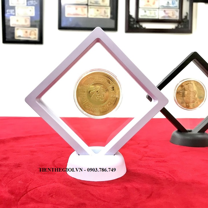 Khung Trưng Bày Xu Con Rắn Hongkong Mạ Vàng